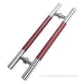 Manja de puerta de acero inoxidable rojo para la puerta de vidrio
